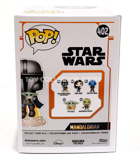 The Mandalorian Flying with the Child 402 Mandalorian Blast off Baby yoda Funko Pop Vinyl Figure